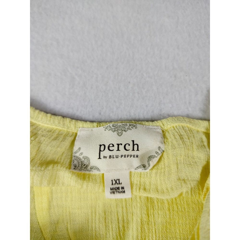 Perch Blu Pepper Tank Top 1XL Yellow Babydoll‎ Ruffles Cottagecore Prairiecore - Picture 3 of 7